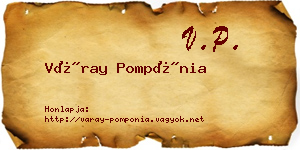 Váray Pompónia névjegykártya